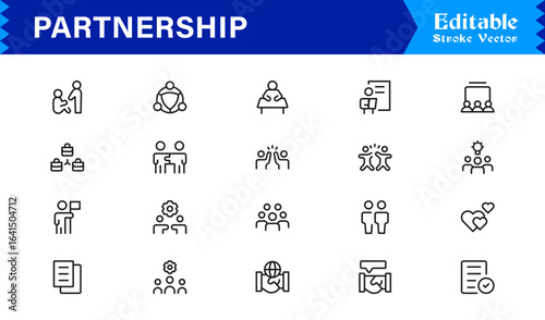 Konstfotografi Professional Partnership Icon Set in Vector Style Featuring Collaboration, Teamw