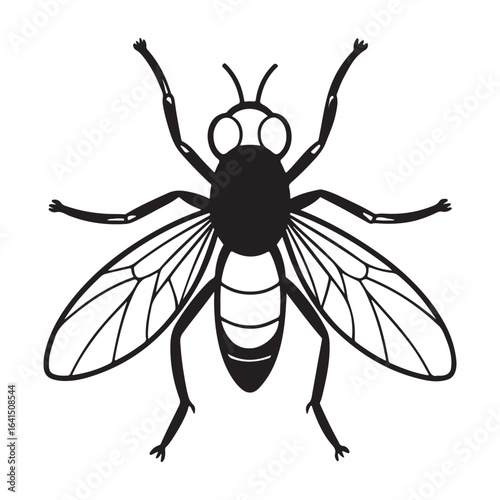 A Common Housefly in Motion, a Blurry Moment of a Fast-Moving Pest Landing on a Surface, Capturing the Annoyance of Summer