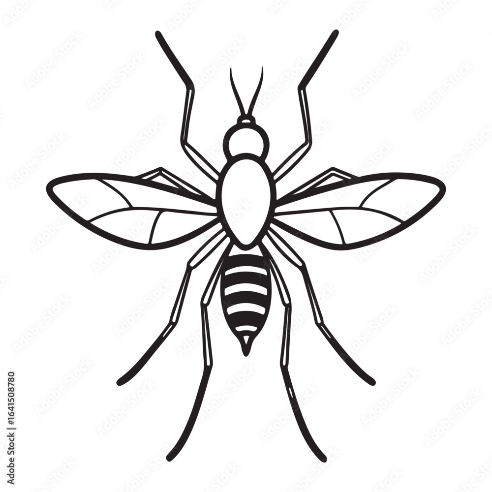 Obraz premium A Common Mosquito in Flight, a Fast-Moving Vector Landing to Bite, Capturing the Itchy Annoyance of Summer Nights and Outdoor Activities
