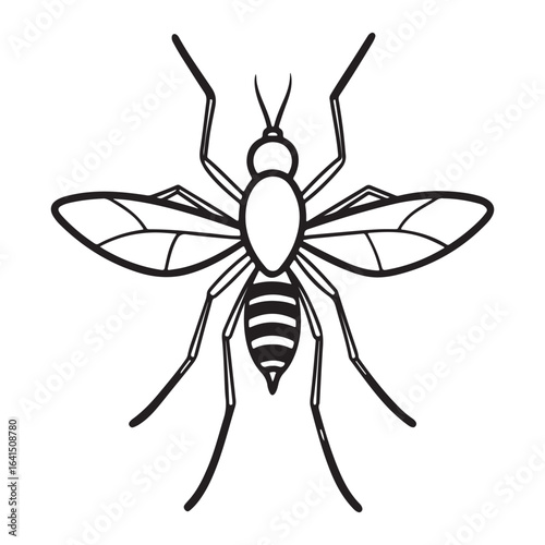 A Common Mosquito in Flight, a Fast-Moving Vector Landing to Bite, Capturing the Itchy Annoyance of Summer Nights and Outdoor Activities