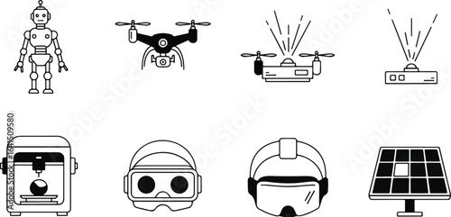 Technology icons illustration