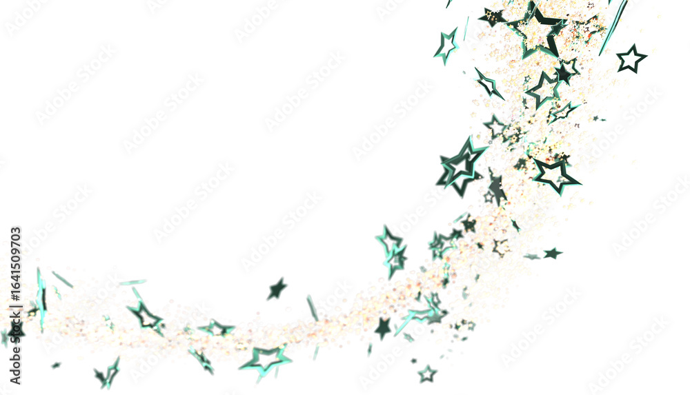 Fototapeta premium Beautiful background image of teal stars sparkling on white. Perfect for celebration designs.