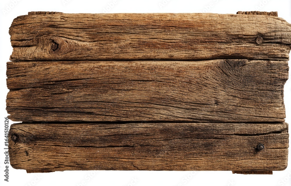 Naklejka premium Weathered, horizontal, rustic wood plank sign