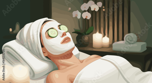 Woman getting a facial mask