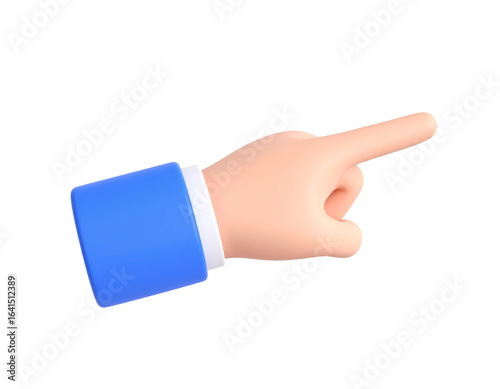 3D Cartoon Hand Pointing:  Perfect for Direction, Guidance, and Web Design