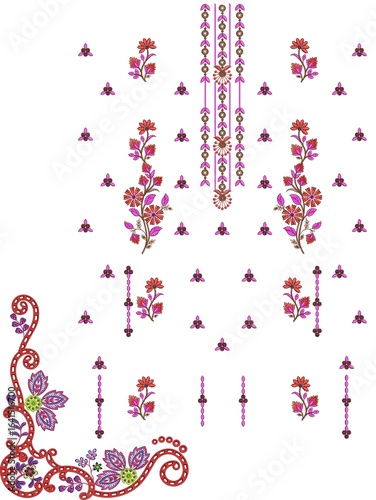 Mughal Flower Motif | Botanical ethnic motif | Indian Motif | Pattern
