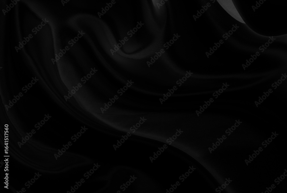 Fototapeta premium Black gray satin dark fabric texture luxurious shiny that is abstract silk cloth background with patterns soft waves blur beautiful.