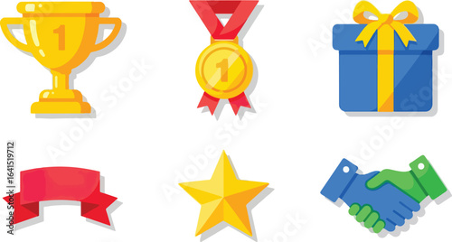 Achievement icons flat design illustration