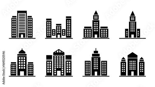 Imagining skyline a collection of architectural icons city buildings on transparent background