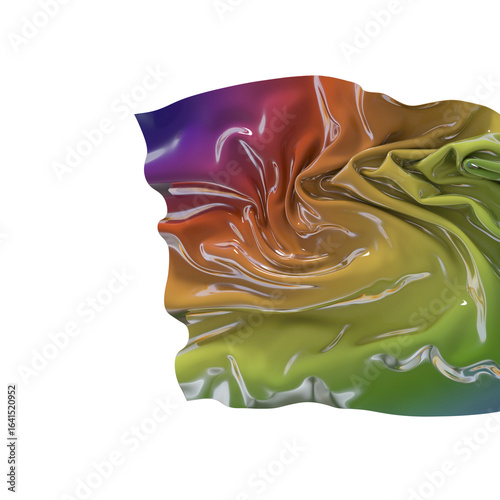 Abstract iridescent folds o...