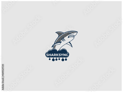 premium shark logo design vector, vector and illustration,