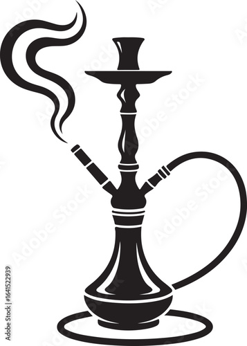 Shisha Vector Black Silhouettes on White Background