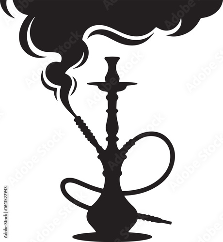 Shisha Vector Black Silhouettes on White Background