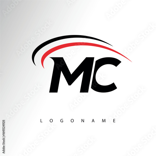 MC Modern Minimalist Letter Monogram Logo - Sleek Stylish Branding & Visual Identity Design