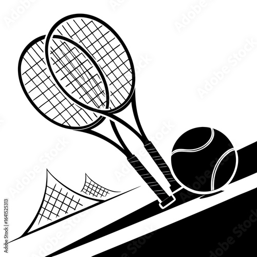 tennis racket and ball