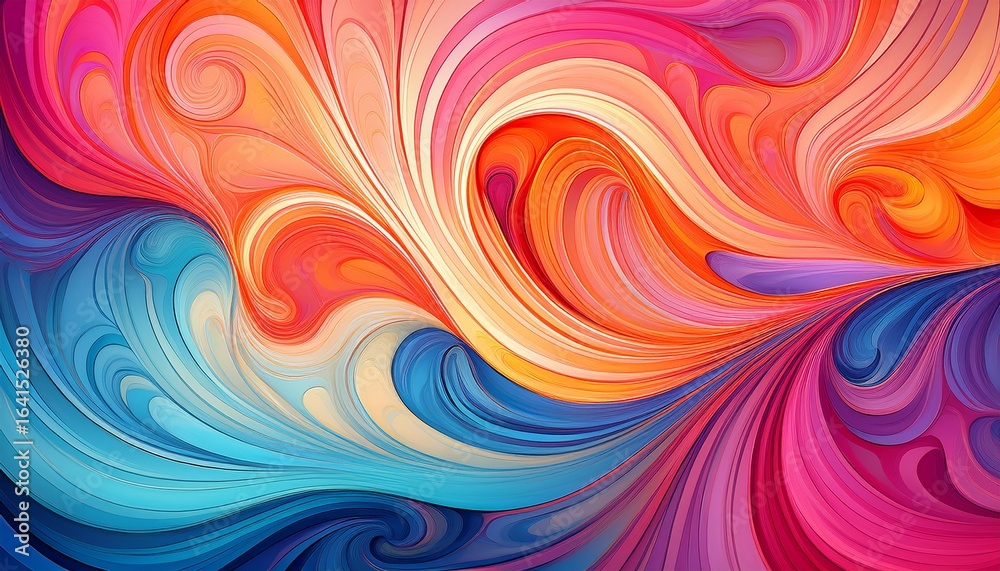 Obraz premium abstract colorful swirls background with vibrant pink orange and blue hues