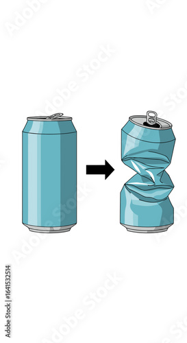 Aluminum can transformation process crushing and recycling industrial step