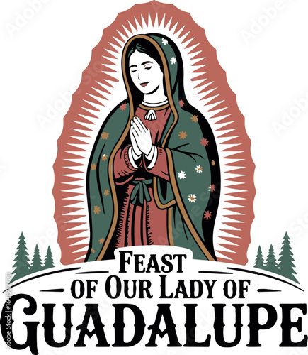 Feast of Our Lady of Guadalupe T-shirt design, Ornate ceiling and wall at Monastery of Santa Maria de Guadalupe