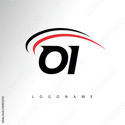 OI Modern Minimalist Letter Monogram Logo - Sleek Stylish Branding & Visual Identity Design