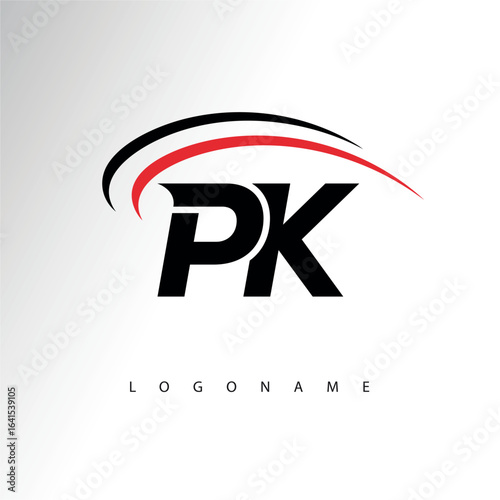 PK Modern Minimalist Letter Monogram Logo - Sleek Stylish Branding & Visual Identity Design