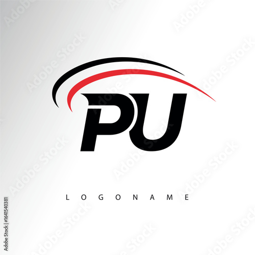 PU Modern Minimalist Letter Monogram Logo - Sleek Stylish Branding & Visual Identity Design