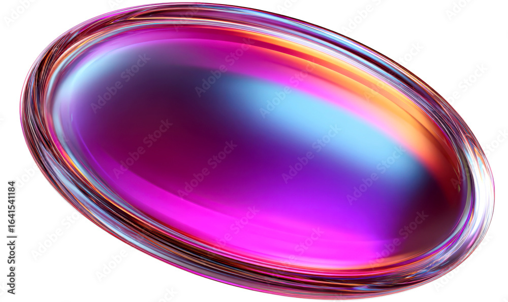 Obraz premium Colorful Abstract Shape with Smooth Surface and Light Reflection Isolate on Transparent Background, cutout, png