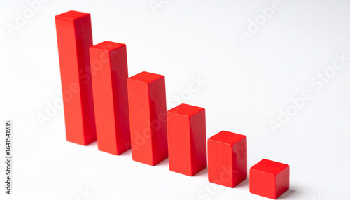 Red 3D bar graph isolated on white background. Growing business, success and improvement. Free Download Red 3D bar graph isolated on white background. Growing business, success and improvement. - GFXLoad