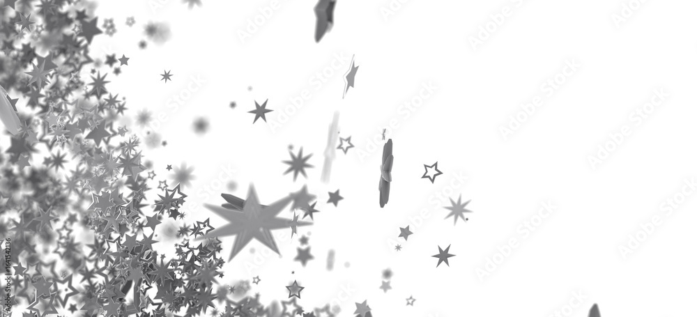 Obraz premium Abstract image of gray stars falling on white background. Perfect for celebrations, holidays, and more.