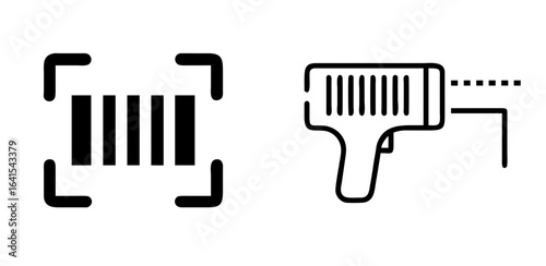 Barcode Scan Icon, Product Scanner, Retail Checkout, QR Code Reader, Inventory Management