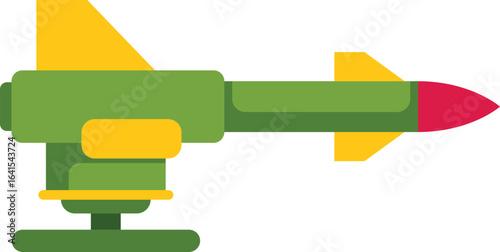 Powerful military rocket launcher aiming and ready to fire