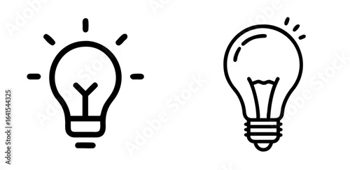 Light Bulb Icon, Idea Symbol, Innovation Concept, Energy Saving, Brightness, Creative Thinking UI Element