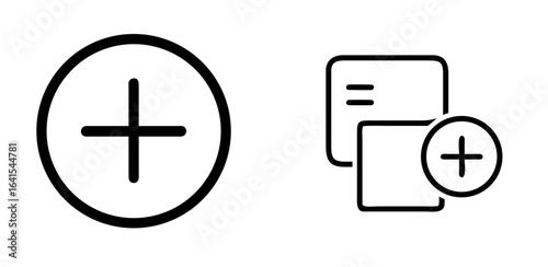 Plus Add Icon for Addition, Increase, Expand, New Item, and User Interface