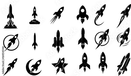 Rocket Icon Collection. Containing various rocket designs