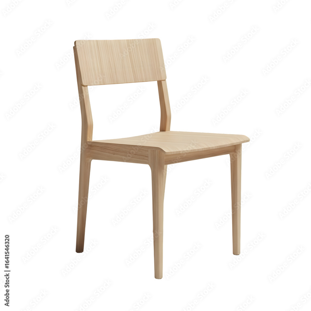 custom made wallpaper toronto digitalModern light wood chair isolated on transparent background, minimalist design for home decor and furniture