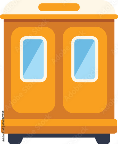 Minimalist illustration featuring an orange train wagon, symbolizing urban commuting and efficient transportation networks