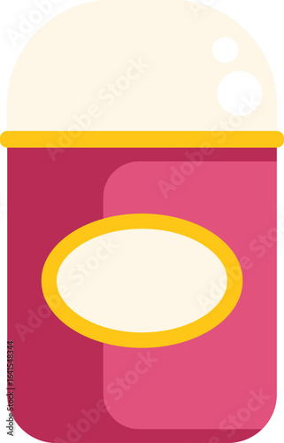 Pink deodorant stick with blank label providing odor protection and freshness