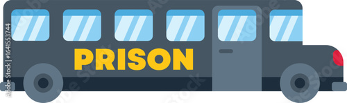 This icon of a prison bus is perfect for projects related to law enforcement, criminal justice, and correctional facilities
