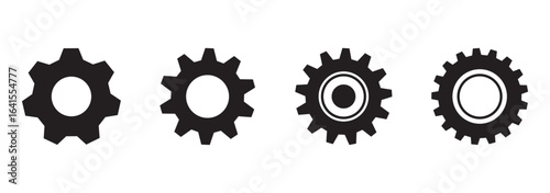 Gears collection. Gear settings icons. Set of black gear wheels. Gear icon vector set. clockwork illustration sign collection. Mechanics symbol. EPS 10
