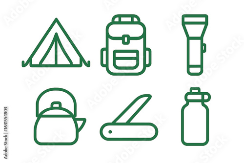 Essential camping gear for outdoor adventures includes tents, backpacks, flashlights, cooking tools, and water bottles for a complete experience