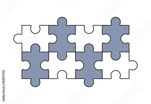 Jigsaw puzzle connected pieces vector illustration