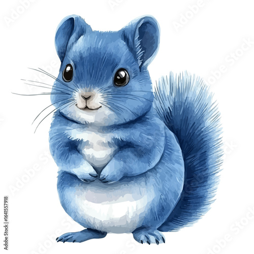 watercolor of Chinchilla, vector, isolated on a white background.