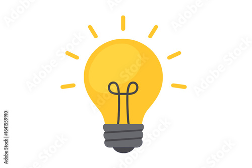 Creative idea icon with light bulb and brain symbol, innovative thinking concept, intelligence and inspiration vector illustration, transparent background design for brainstorming and creativity