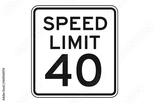Driving Speed Limit Sign Vector Illustration, Printable Transparent Traffic Sign, Road Safety Symbol, Speed Regulation Icon, Clear Road Signage for Transportation and Traffic Control