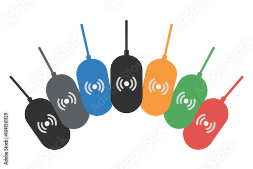 Wireless mouse collection in various colors displayed in a row on white background