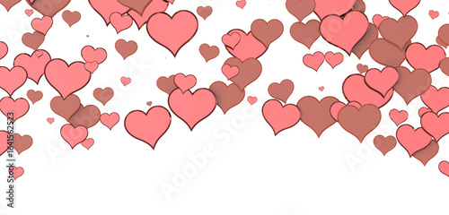 Falling love heart confetti...