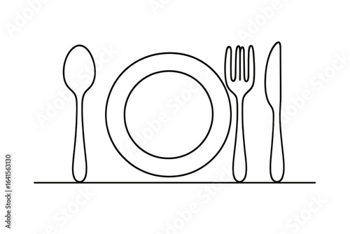 Vector illustration of spoon and fork kitchen utensils on transparent background, cutlery set for cooking, dining, tableware icons, food preparation tools, kitchen essentials