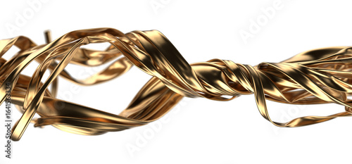 Gilded Waves: Abstract 3D G...