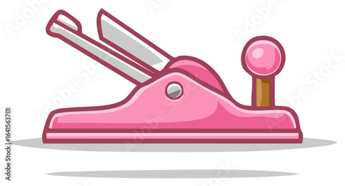 Stylish Pink Razor Cartoon Illustration for Shaving Needs or Skin Care