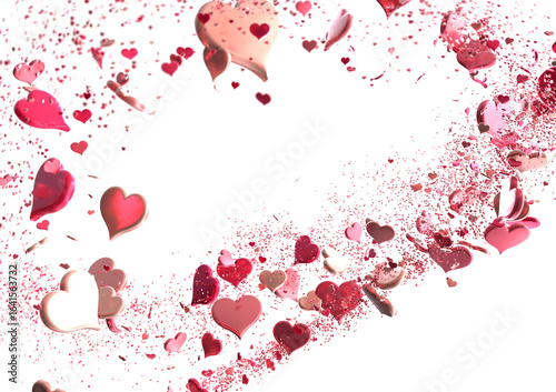 Red heart love confettis. V...