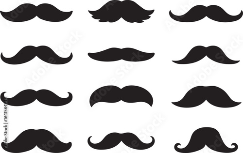 Set of Moustaches Silhouettes 